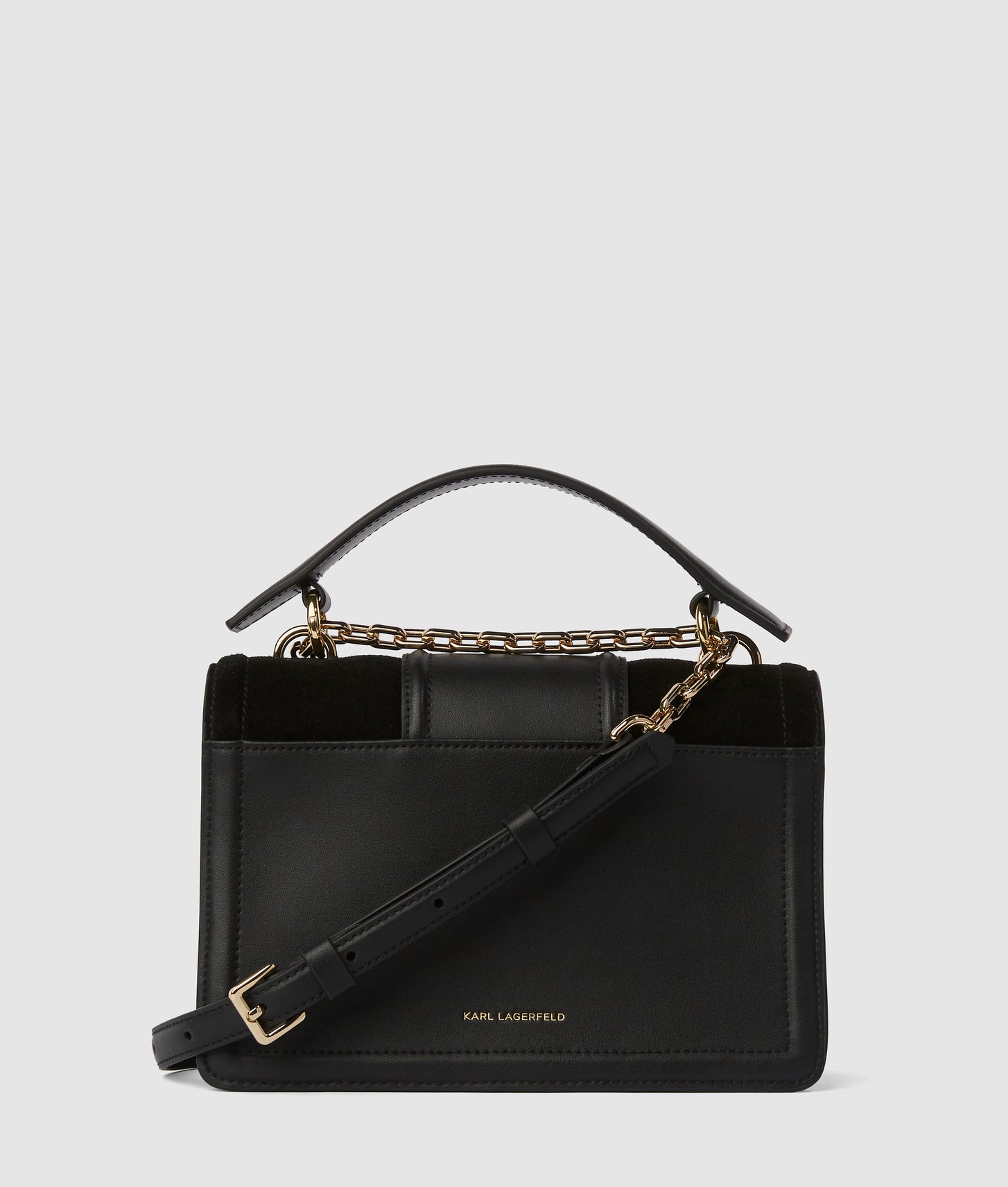 KarlLagerfeld Knova Suede Shoulder Bag Black/Gold