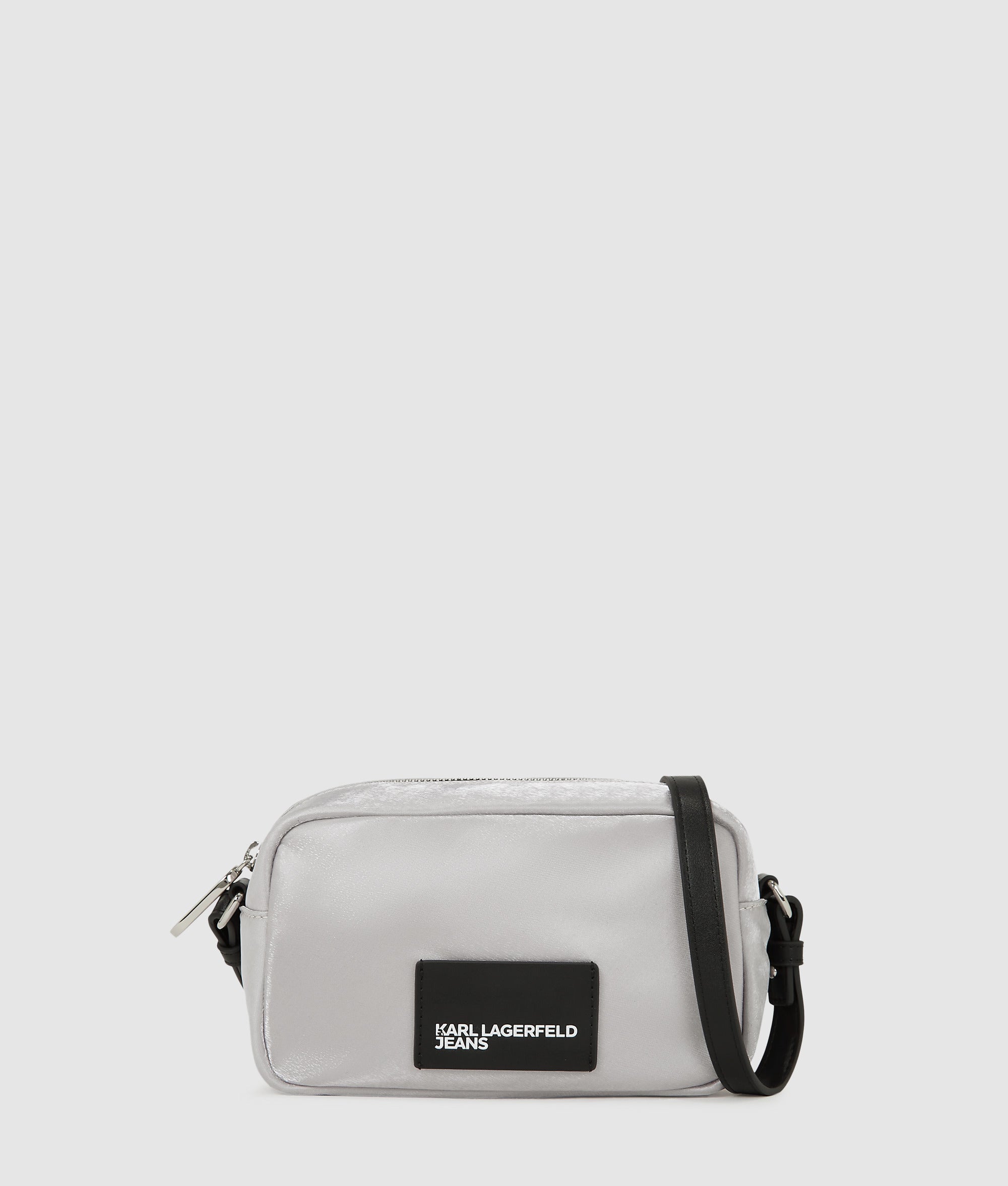 KarlLagerfeld Metallic Nylon Camera Bag Silver