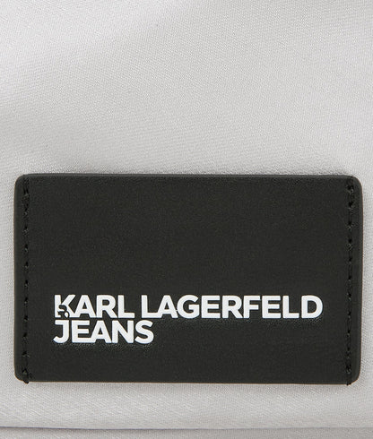 KarlLagerfeld Metallic Nylon Camera Bag Silver