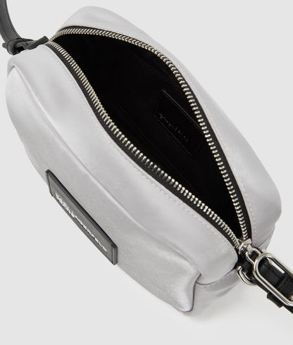 KarlLagerfeld Metallic Nylon Camera Bag Silver