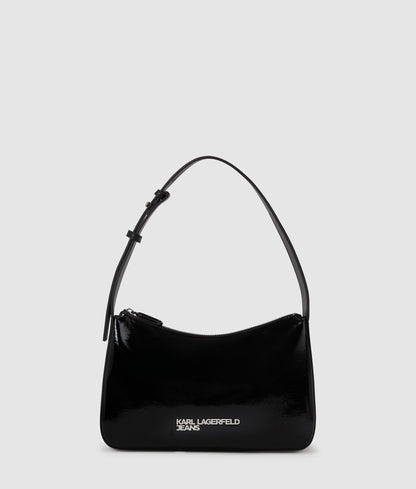 KarlLagerfeld Logo Shiny Shoulder Bag Black