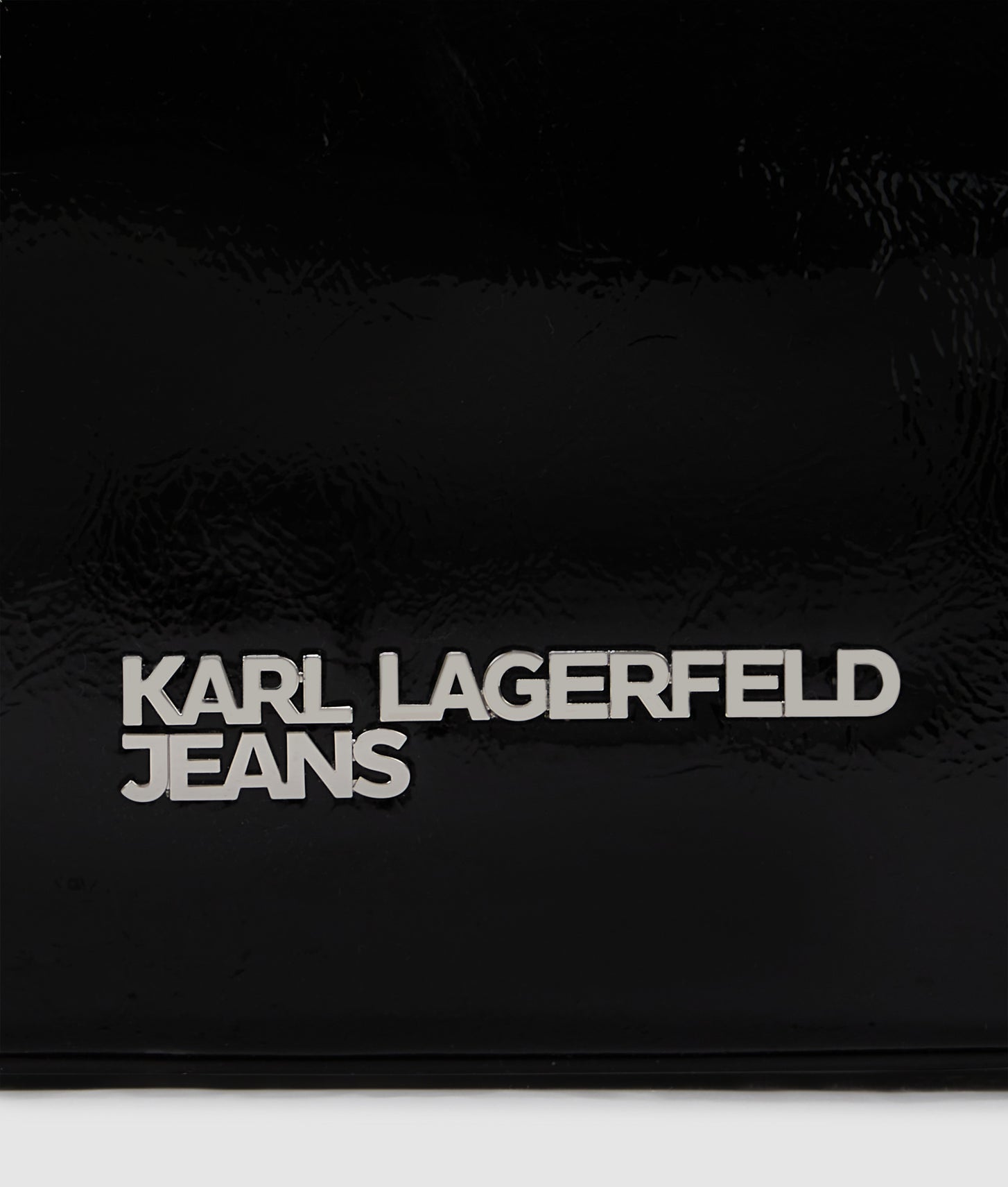 KarlLagerfeld Logo Shiny Shoulder Bag Black