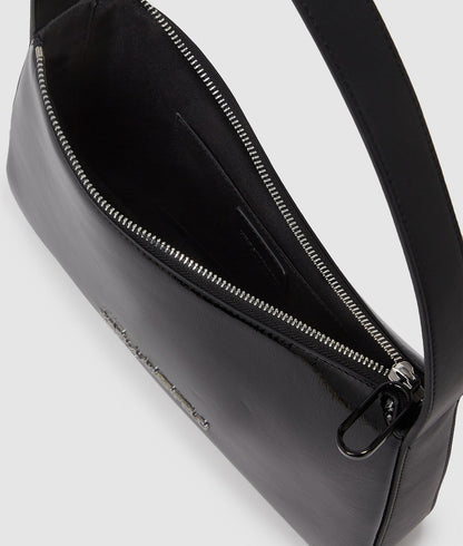 KarlLagerfeld Logo Shiny Shoulder Bag Black