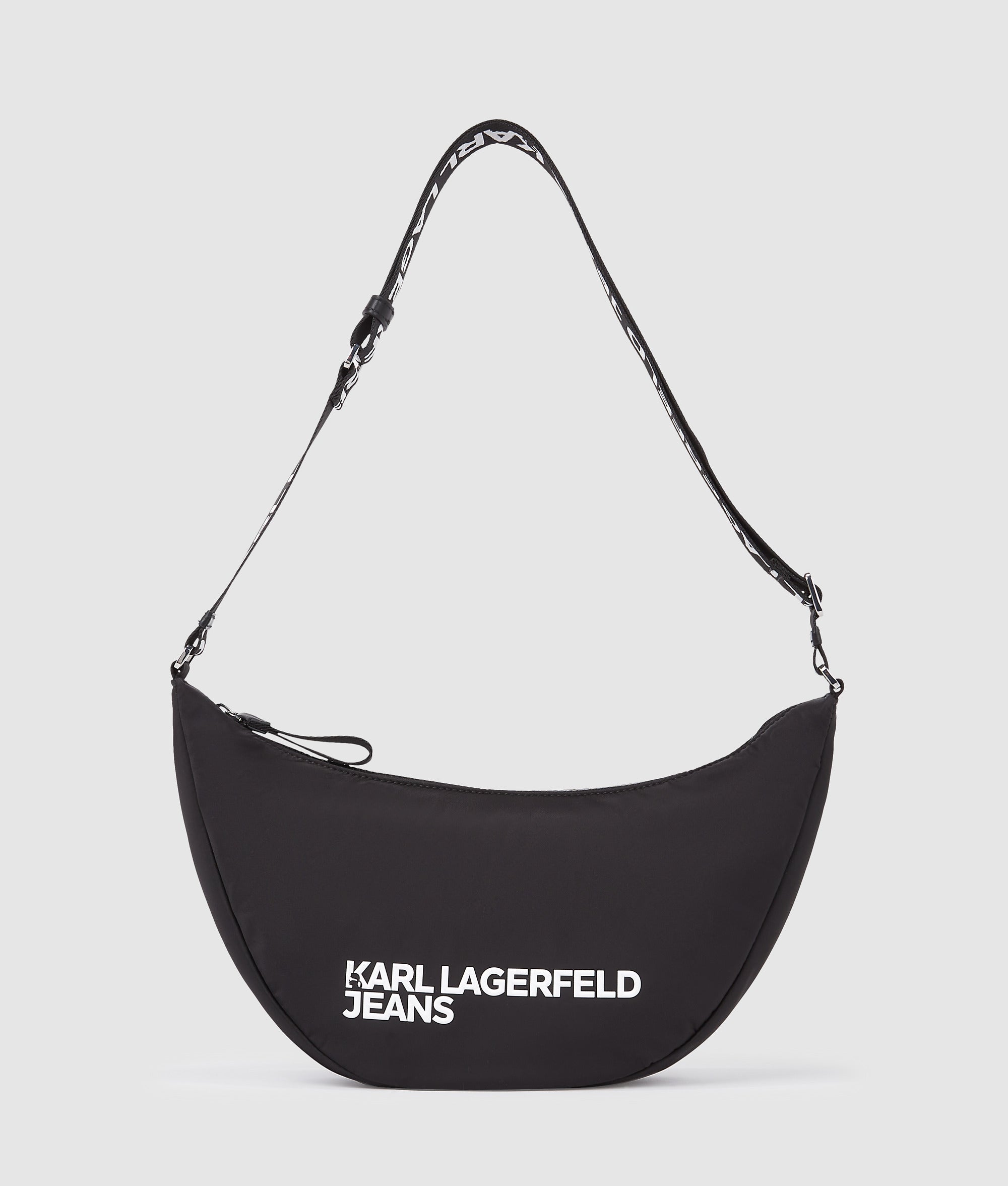 KarlLagerfeld Logo Nylon Sling Bag Black