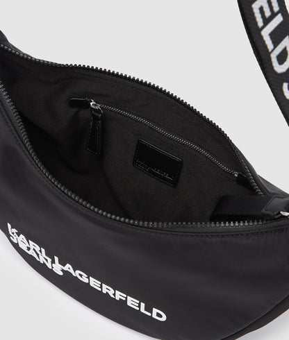KarlLagerfeld Logo Nylon Sling Bag Black