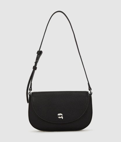 KarlLagerfeld Ikon Pebble Moon Shoulder Bag Black