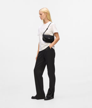 KarlLagerfeld Ikon Pebble Moon Shoulder Bag Black