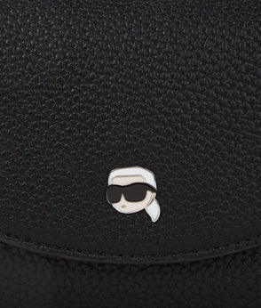 KarlLagerfeld Ikon Pebble Moon Shoulder Bag Black