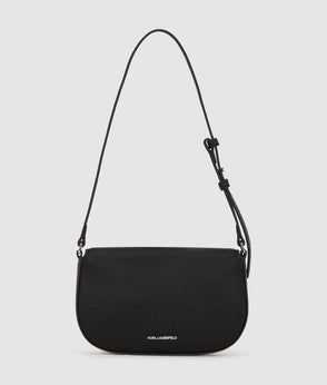 KarlLagerfeld Ikon Pebble Moon Shoulder Bag Black
