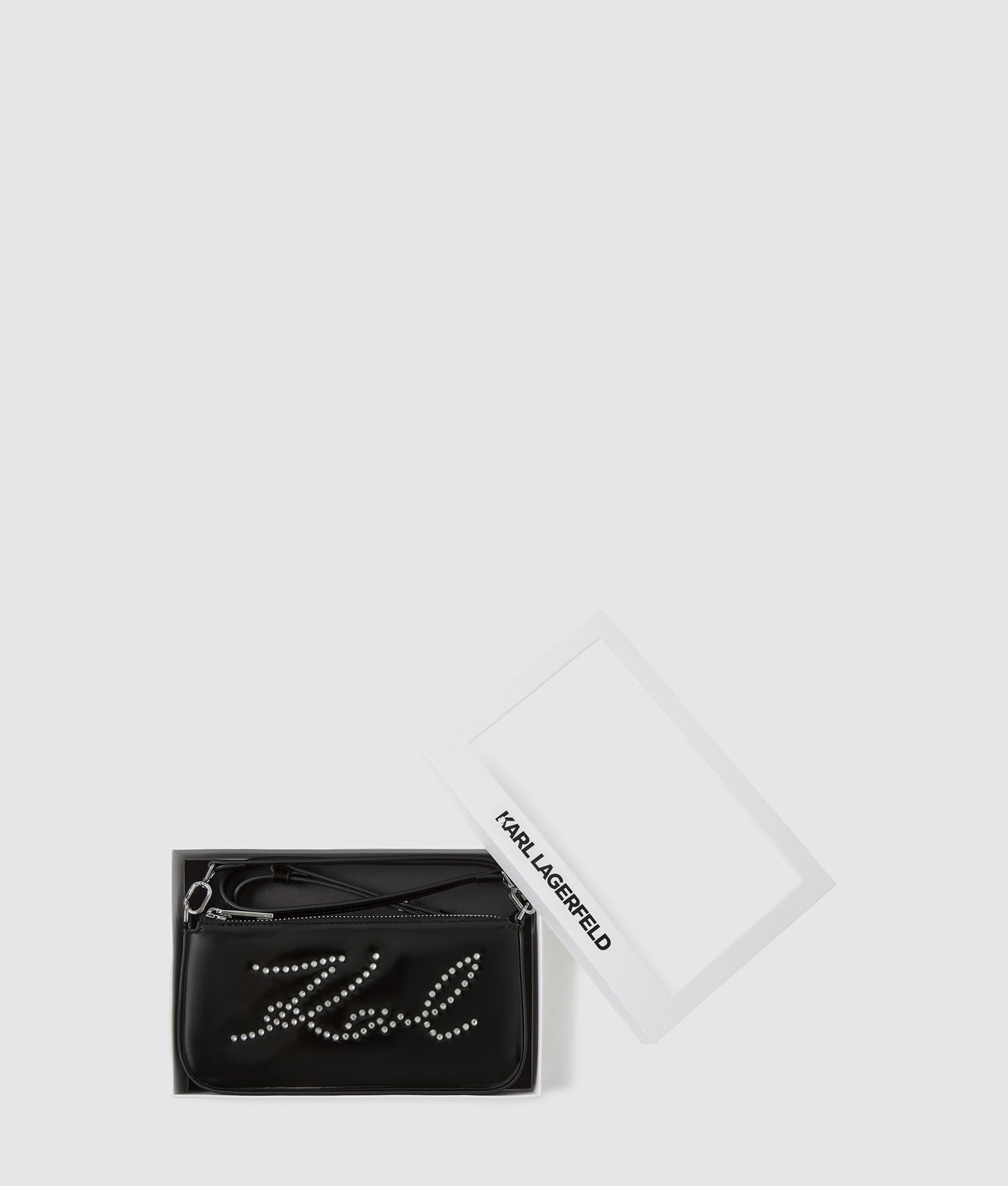 KarlLagerfeld Ksignature Studs Crossbody Pouch Black-Nickel
