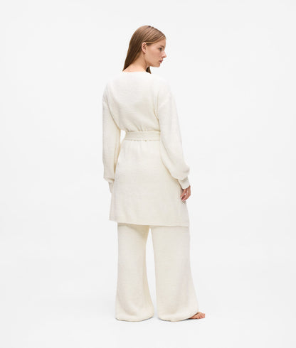 Karl Lagerfeld Signature Fleece Lounge Cardigan Cannoli Cream