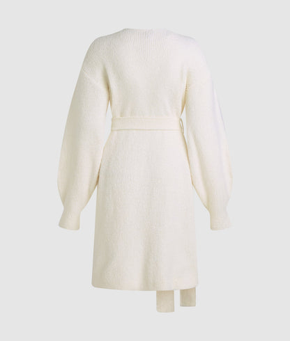 Karl Lagerfeld Signature Fleece Lounge Cardigan Cannoli Cream