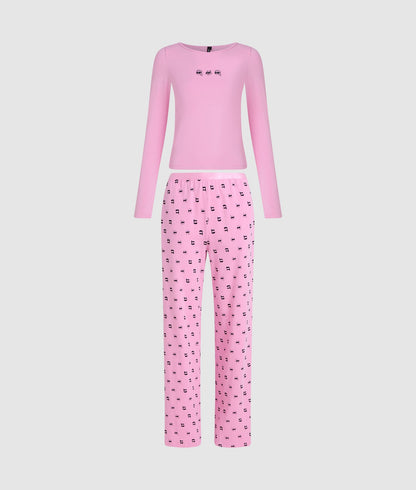 Karl Lagerfeld Ikon Pajama Set Begonia Pink