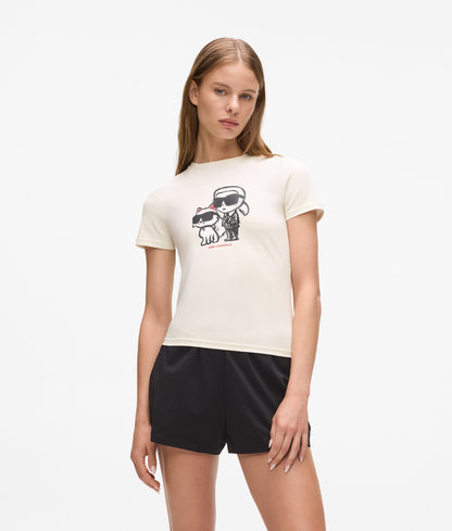 Karl Lagerfeld Ikon Pajama T-Shirt Cannoli Cream