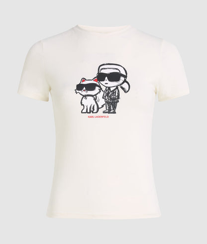 Karl Lagerfeld Ikon Pajama T-Shirt Cannoli Cream