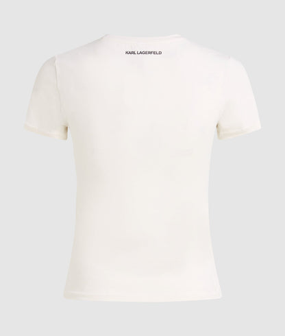 Karl Lagerfeld Ikon Pajama T-Shirt Cannoli Cream