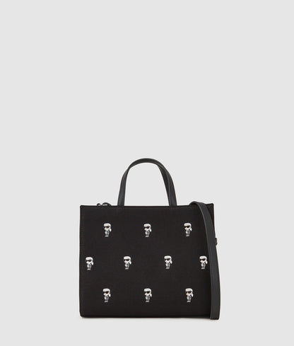 KarlLagerfeld Ikon All-Over-Print Tote Bag Black