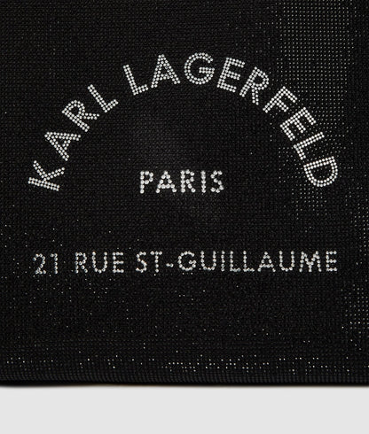 KarlLagerfeld Rue St-Guillaume Rhinestone Tote Bag Black Embellishment