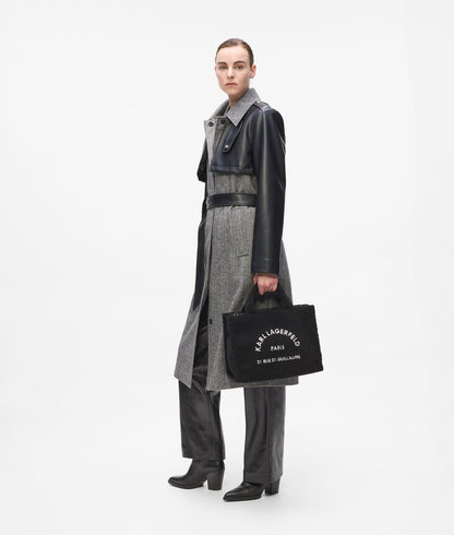 KarlLagerfeld Rue St-Guillaume Faux-Shearling Tote Bag Black