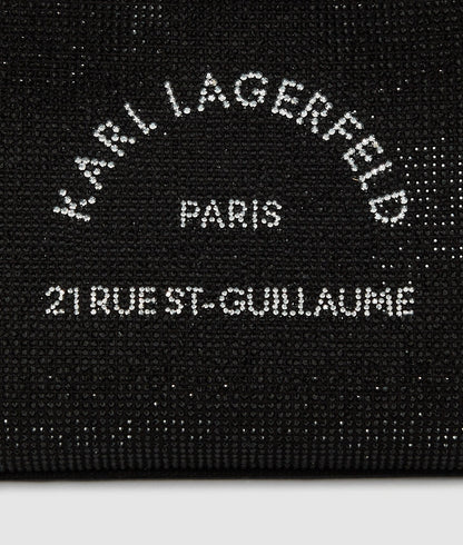KarlLagerfeld Rue St-Guillaume Mini Rhinestone Tote Bag Black Embellishment