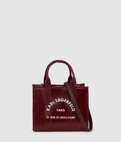 KarlLagerfeld Rue St-Guillaume Mini Coated Tote Bag Windsor Wine