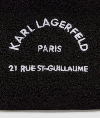 KarlLagerfeld Rue St-Guillaume Mini Shearling Tote Bag Black