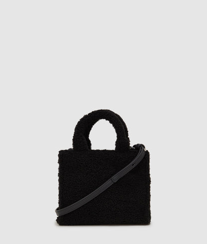 KarlLagerfeld Rue St-Guillaume Mini Shearling Tote Bag Black