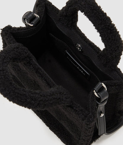 KarlLagerfeld Rue St-Guillaume Mini Shearling Tote Bag Black