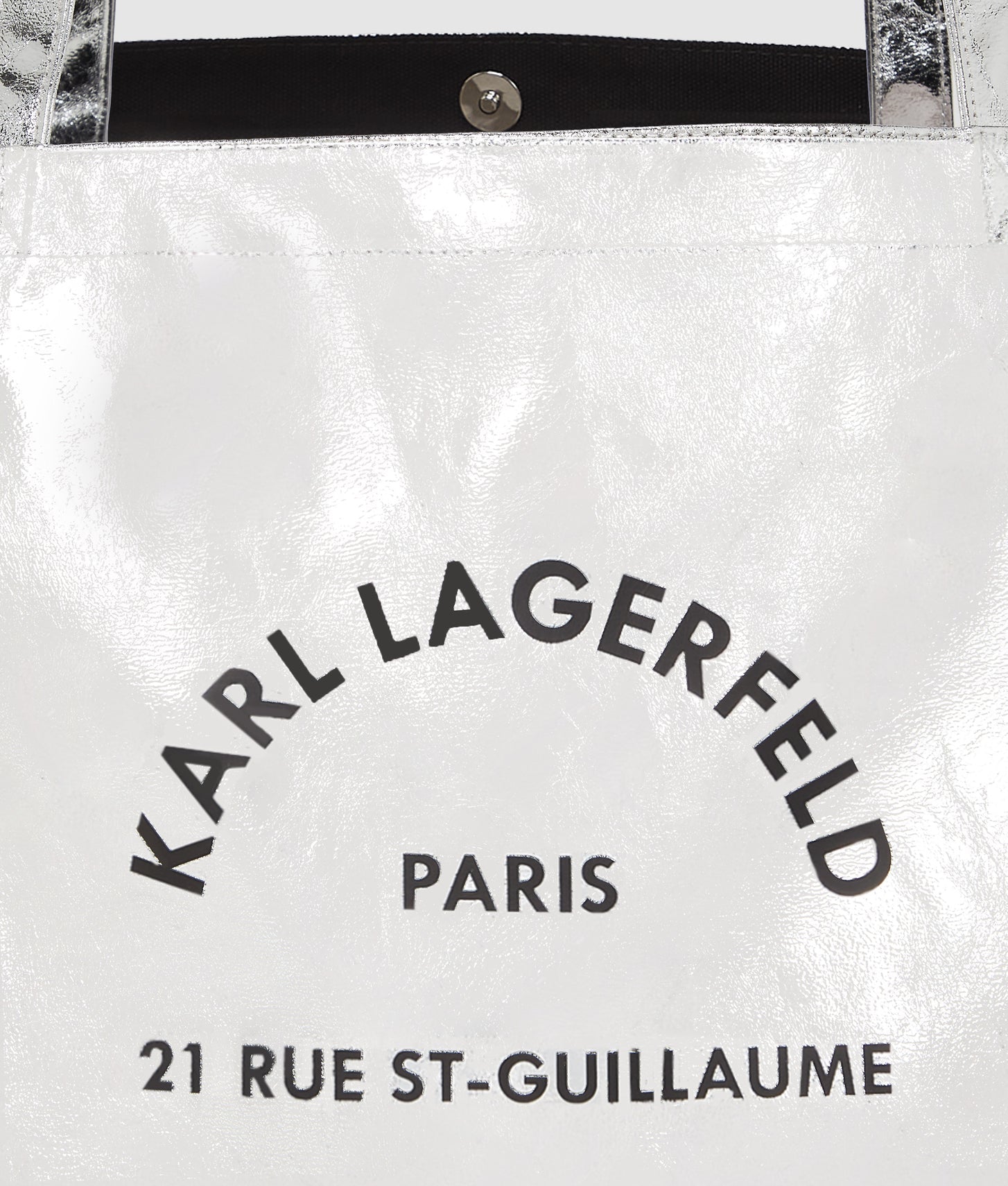KarlLagerfeld Rue St-Guillaume Metallic Shopper Silver