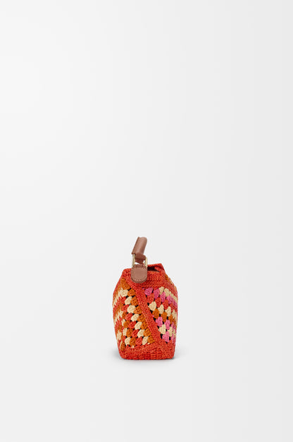 Loewe Mini Puzzle Edge bag in raffia and calfskin