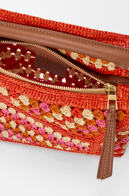 Loewe Mini Puzzle Edge bag in raffia and calfskin