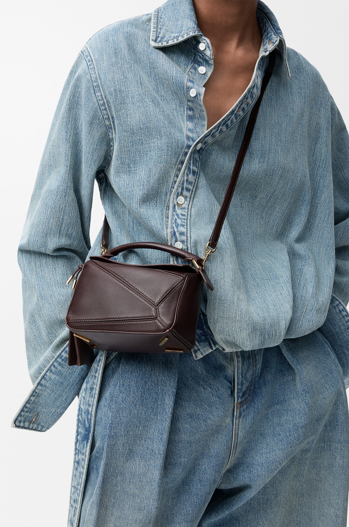 Loewe Mini Featherlight Puzzle bag in nappa lambskin