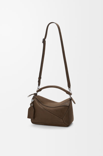 Loewe Small Featherlight Puzzle bag in grained nubuck