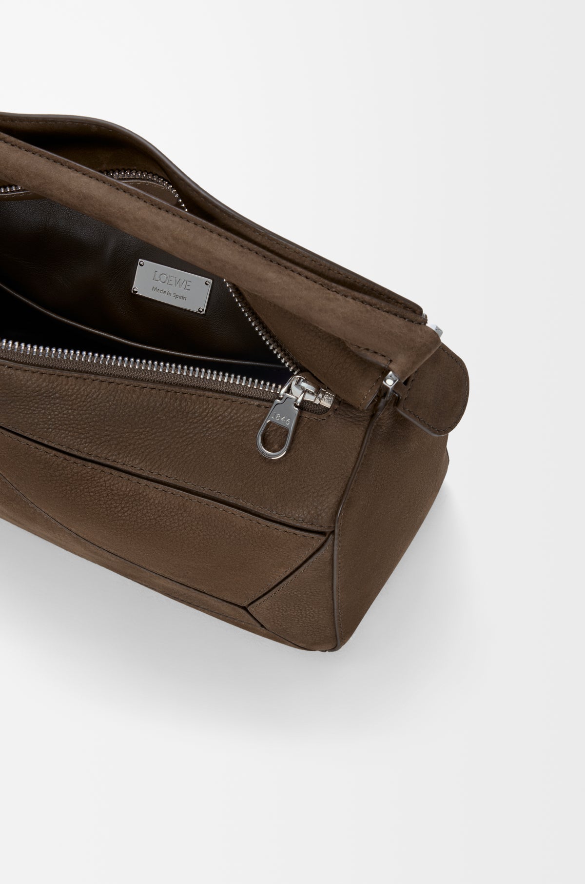 Loewe Small Featherlight Puzzle bag in grained nubuck