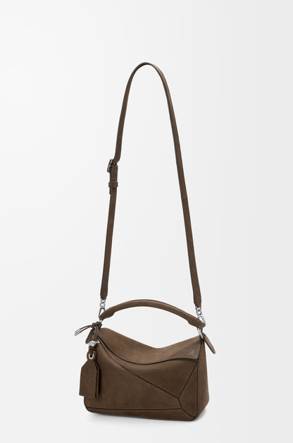 Loewe Small Featherlight Puzzle bag in grained nubuck