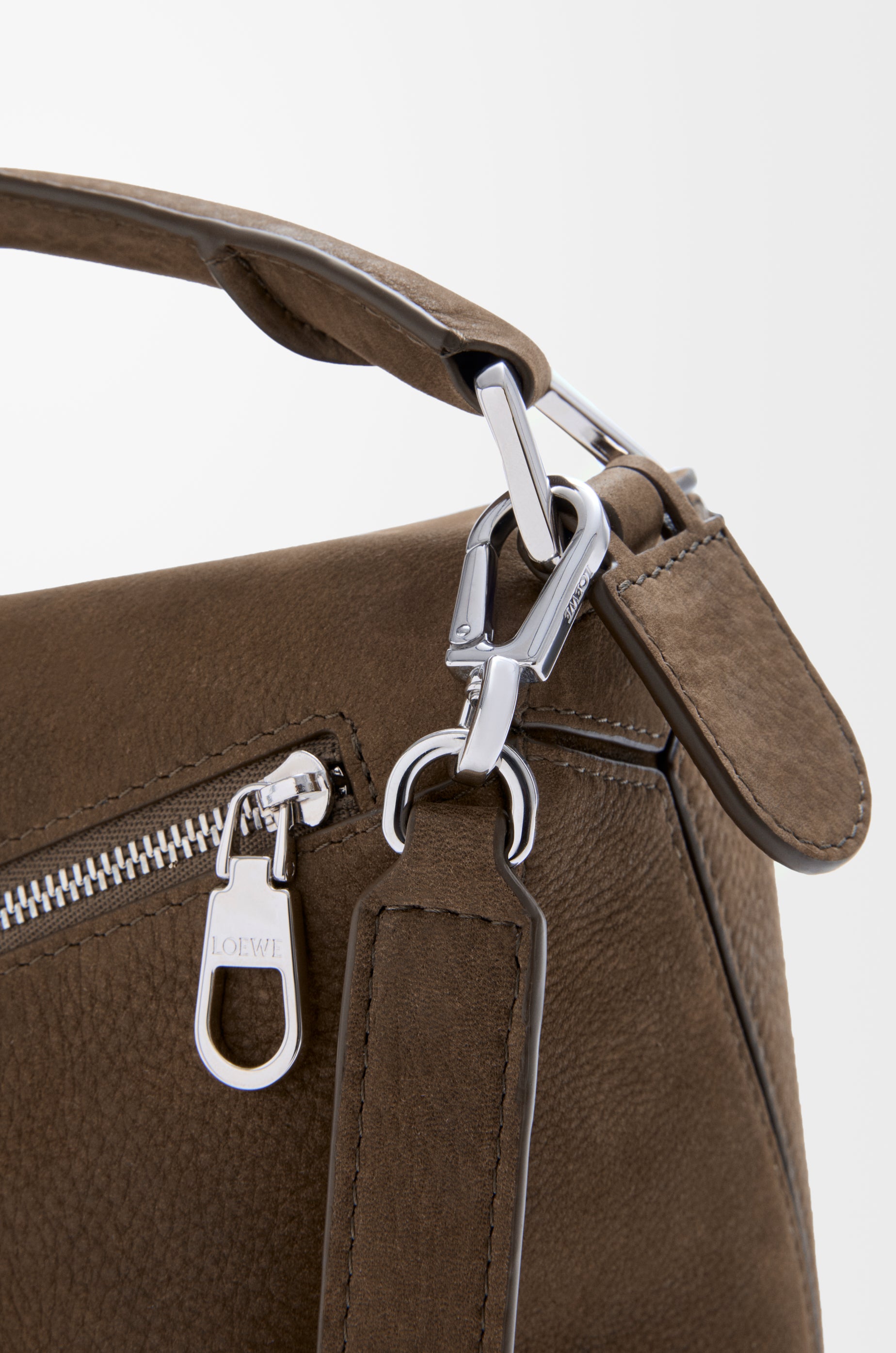 Loewe Small Featherlight Puzzle bag in grained nubuck