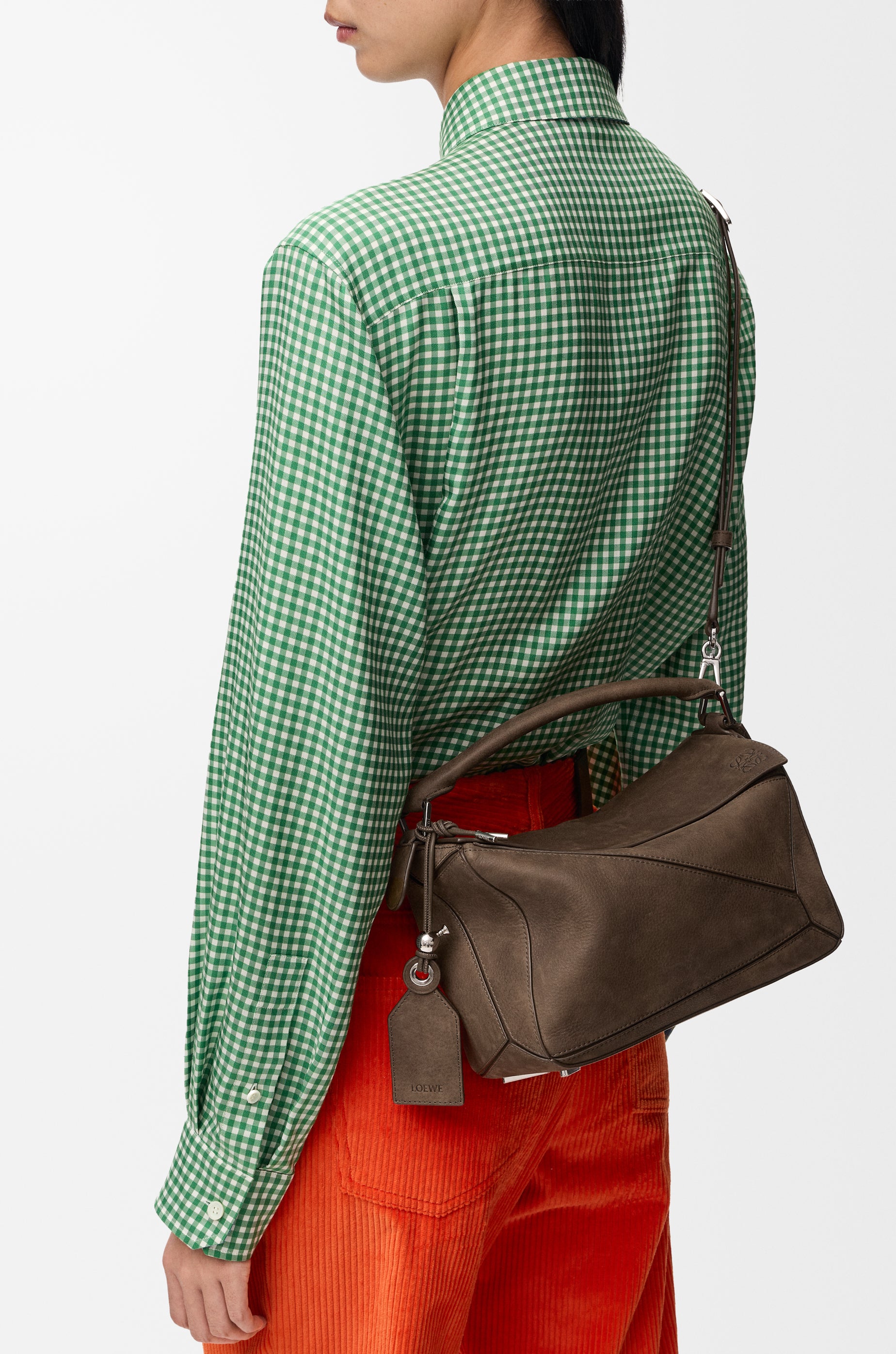 Loewe Small Featherlight Puzzle bag in grained nubuck