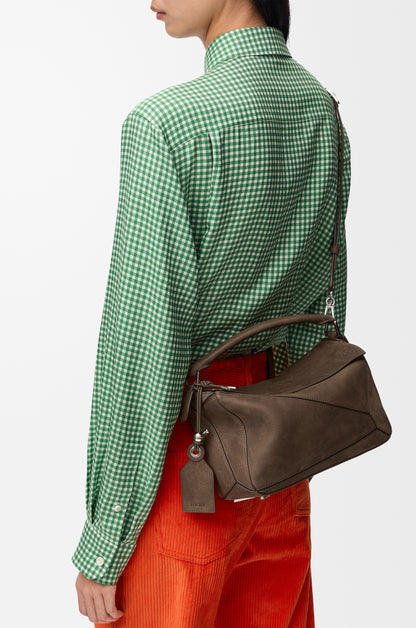 Loewe Small Featherlight Puzzle bag in grained nubuck