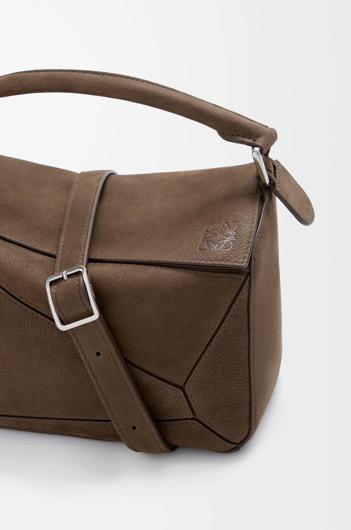 Loewe Small Featherlight Puzzle bag in grained nubuck