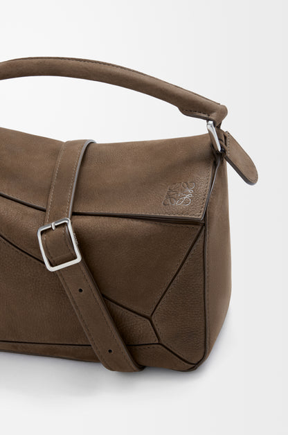 Loewe Small Featherlight Puzzle bag in grained nubuck