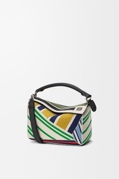 Loewe Small Puzzle bag in embroidered canvas