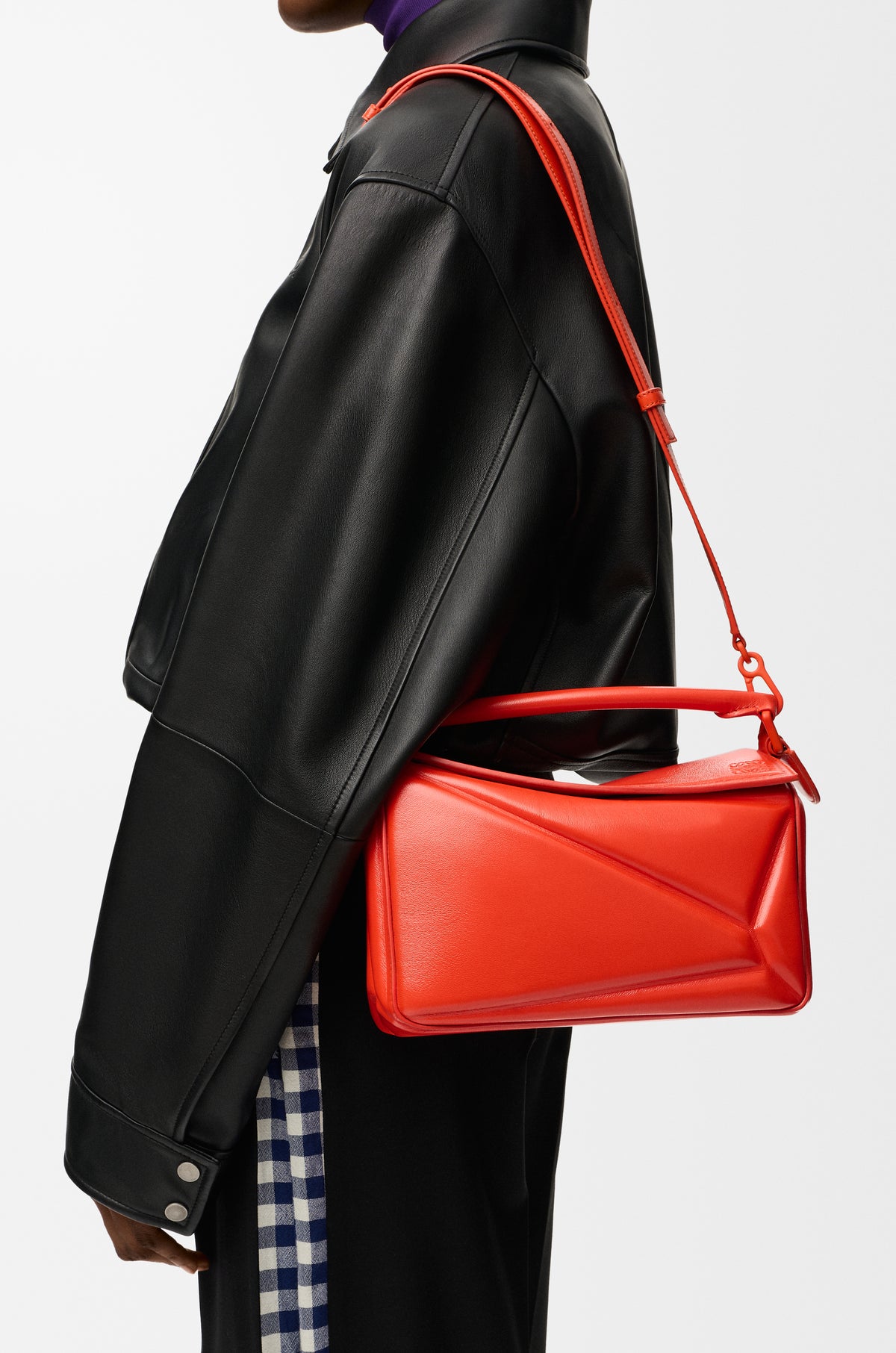 Loewe Small Puzzle Blown bag in glossy lambskin