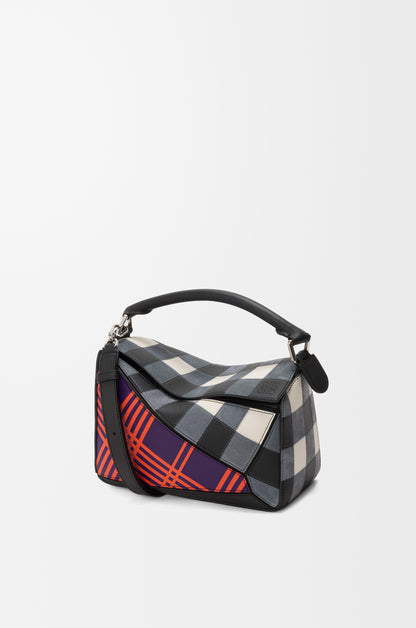 Loewe Small Puzzle bag in check intarsio