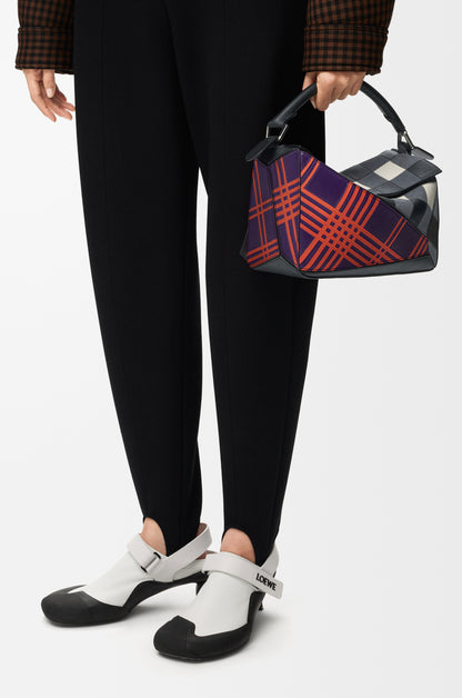 Loewe Small Puzzle bag in check intarsio
