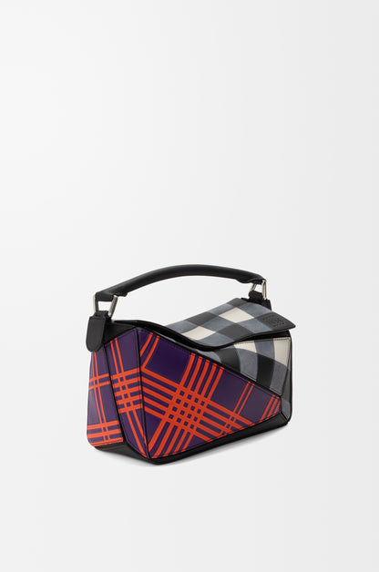 Loewe Small Puzzle bag in check intarsio