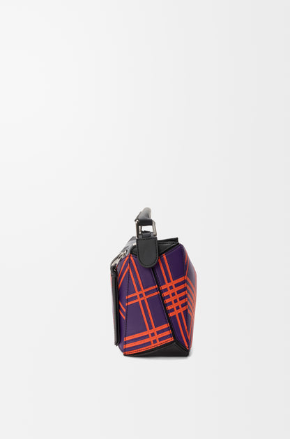 Loewe Small Puzzle bag in check intarsio