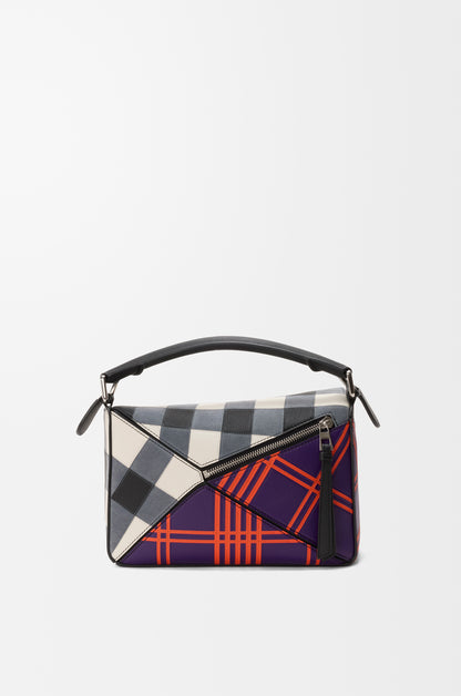 Loewe Small Puzzle bag in check intarsio