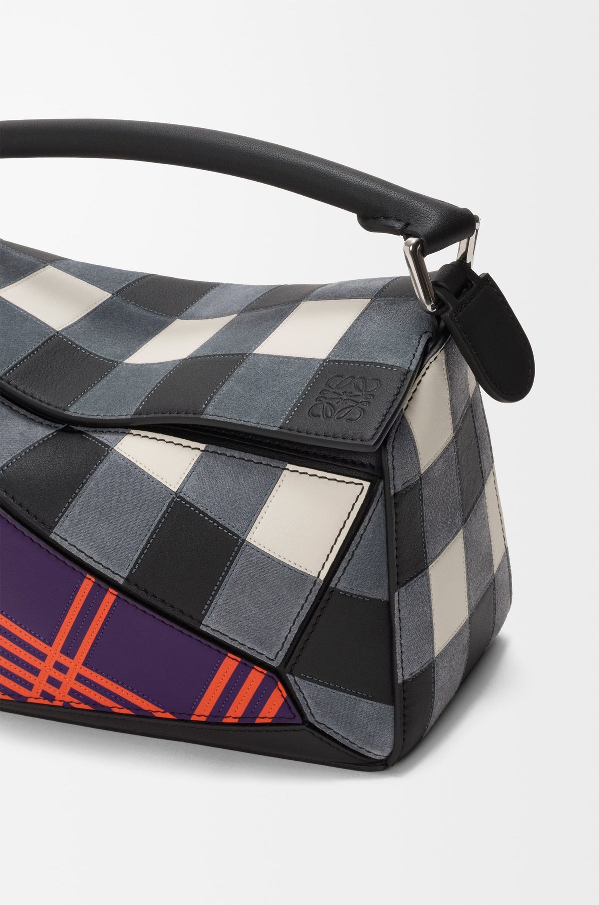 Loewe Small Puzzle bag in check intarsio