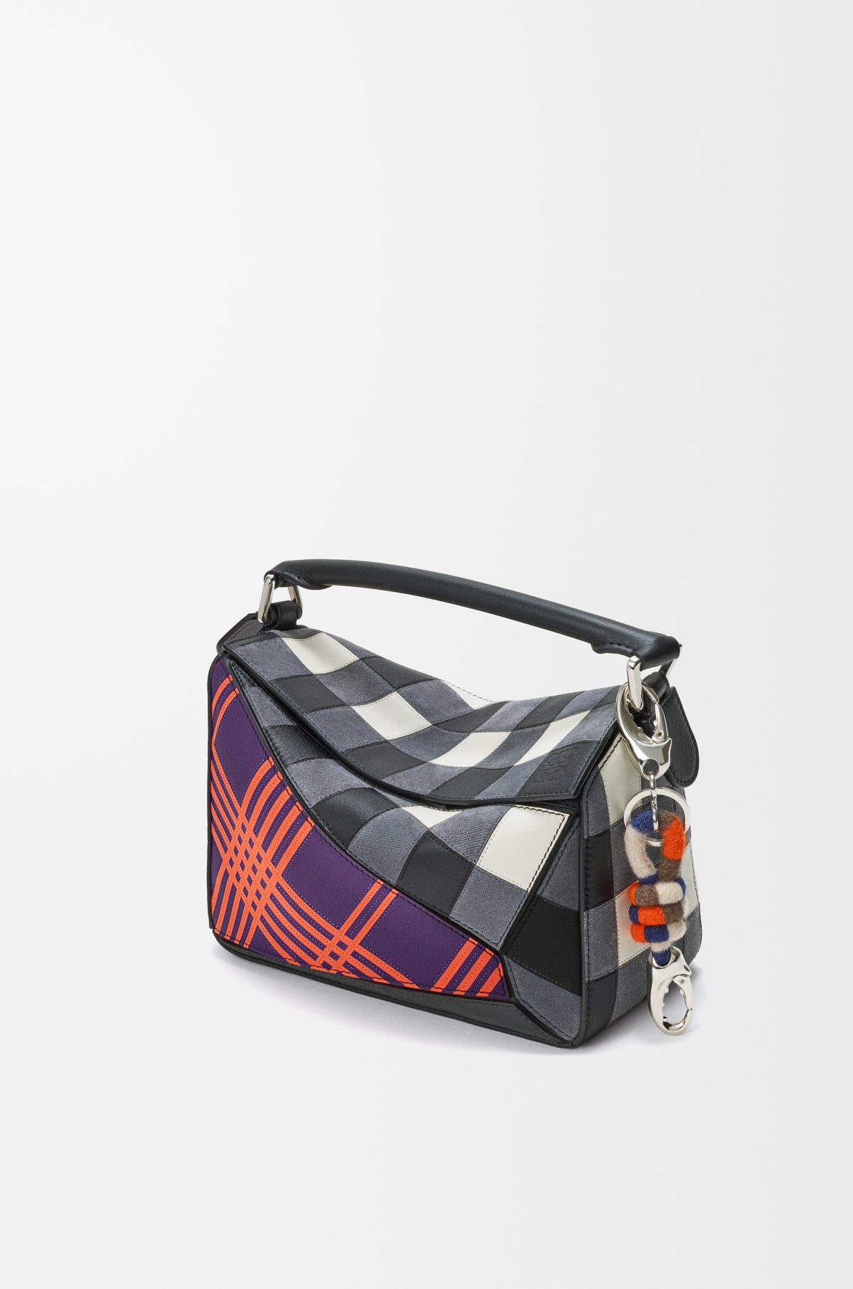 Loewe Small Puzzle bag in check intarsio