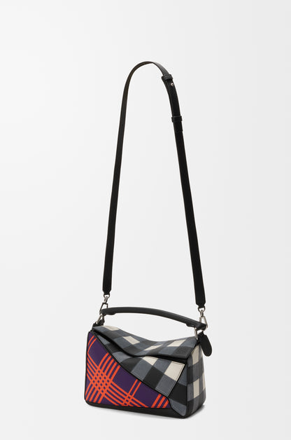 Loewe Small Puzzle bag in check intarsio